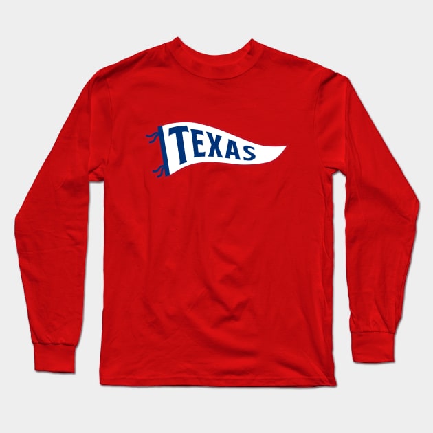 Texas Pennant - Red Long Sleeve T-Shirt by KFig21